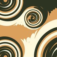 Abstract Brown pattern with spirals in retro style vector