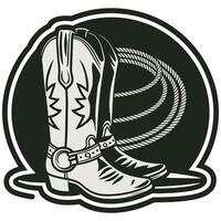 A cowboy boot with a rope around it vector