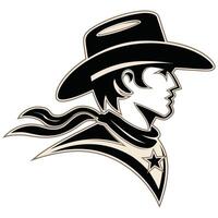 A cowboy with a star on his hat vector