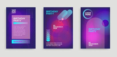 Birthday party flyer. Abstract background with geometric shapes vector