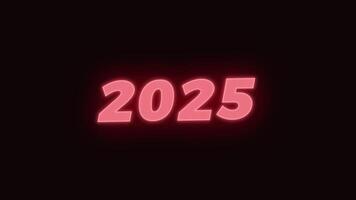 2025 Neon Glitch Text Animation for Happy New Year video