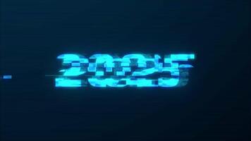 Cyberpunk Glitch Text Animation Happy New Year 2025 video
