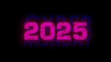2025 Futuristic Text Effect Glitch Animation for New Year video