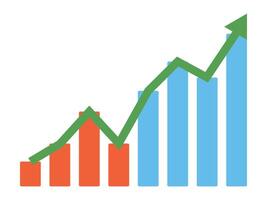 Graph showing growth and trends vector