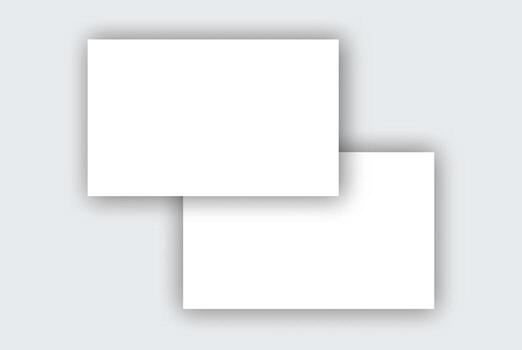 Two white paper rectangles with soft shadows on a light gray background - blank template. vector