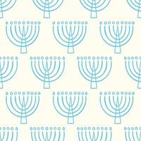 Menorah Seamless Pattern Hanukkah Background vector