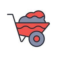 Wheelbarrow icon. .Editable stroke.linear style sign for use web design,logo.Symbol illustration. vector