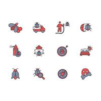 Pest control icon set..Editable stroke.linear style sign for use web design,logo.Symbol illustration. vector