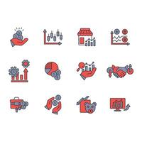 Stock market icon set..Editable stroke.linear style sign for use web design,logo.Symbol illustration. vector
