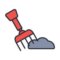 Rake icon. .Editable stroke.linear style sign for use web design,logo.Symbol illustration. vector