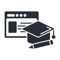 e learning icon. .Editable stroke.linear style sign for use web design,logo.Symbol illustration. vector