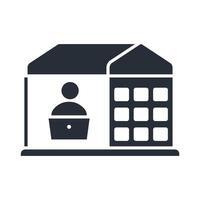 remote work icon. .Editable stroke.linear style sign for use web design,logo.Symbol illustration. vector