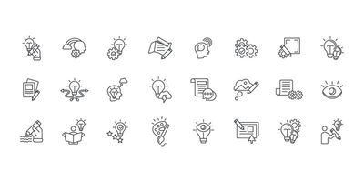 Creativity icon set..Editable stroke.linear style sign for use web design,logo.Symbol illustration. vector