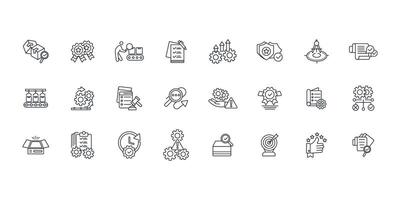 Quality control icon set..Editable stroke.linear style sign for use web design,logo.Symbol illustration. vector