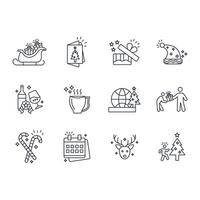 Christmas icon set..Editable stroke.linear style sign for use web design,logo.Symbol illustration. vector