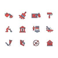 Painting icon set..Editable stroke.linear style sign for use web design,logo.Symbol illustration. vector