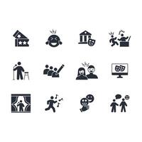 Comedy icon set..Editable stroke.linear style sign for use web design,logo.Symbol illustration. vector