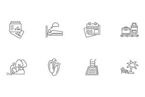 Holiday icon set..Editable stroke.linear style sign for use web design,logo.Symbol illustration. vector