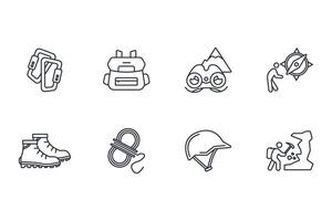 Climbing icon set..Editable stroke.linear style sign for use web design,logo.Symbol illustration. vector