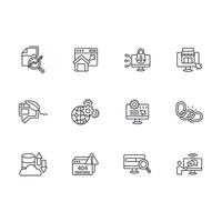 Website icon set..Editable stroke.linear style sign for use web design,logo.Symbol illustration. vector