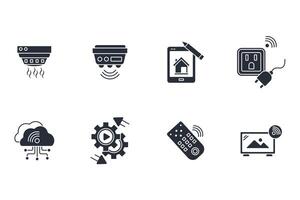 Home automation icon set..Editable stroke.linear style sign for use web design,logo.Symbol illustration. vector