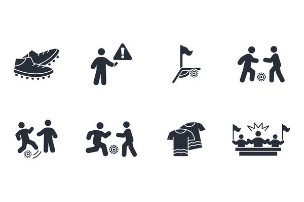 Football and soccer icon set..Editable stroke.linear style sign for use web design,logo.Symbol illustration.