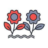 flower icon. .Editable stroke.linear style sign for use web design,logo.Symbol illustration. vector
