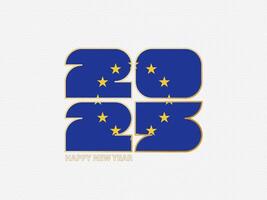 Abstract numbers 2025 with flag of European Union. vector