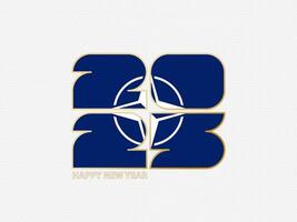 Abstract numbers 2025 with flag of Nato. vector