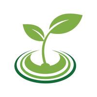 Botanical Sprout Logo for Environmental Branding vector
