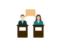Debate, communication, podium debate icon. illustration. vector