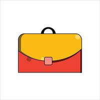 a red and yellow briefcase icon on a white background vector