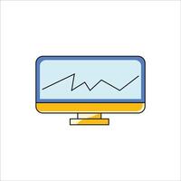 a monitor with a graph on it vector