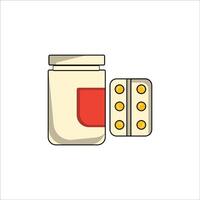 a jar of pills and a pill bottle icon vector