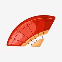 Flat illustration chinese new year, paper fan with dominant red color vector