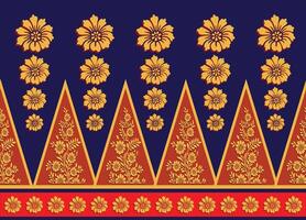 Geometric Indonesian batik motifs with distinctive Balinese floral pattern vector