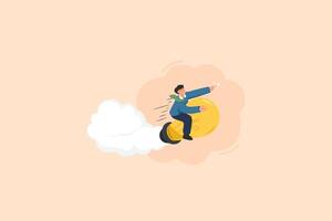 Start a Business. Launching Ideas Towards Success vector