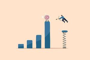 Jumping Towards Success. Hitting the Target. Illustration vector