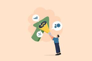 Business Analytics Illustration. Exploring Growth Opportunities with Data Insights vector
