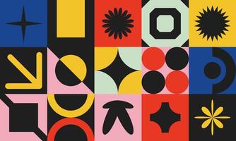 Abstract Monochrome Brutalism Design Pattern. Modern Abstract Geometric Shape Concept for Poster, Wallpaper, and Background vector