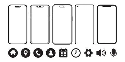 Mobile Phone mockup illustration. EPS 10 vector