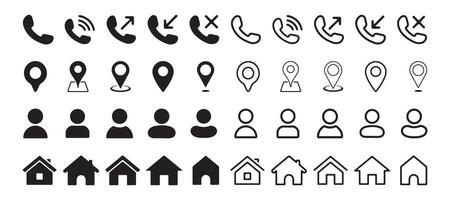 Website set icon. Contact symbol icon set. Phone icon set. Illustration EPS 10 vector