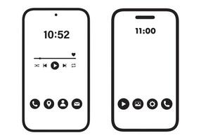 Smartphone mockup mockup template with empty screen.The phone screenplay music vector