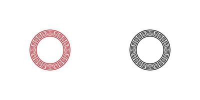Chinese round frame ,Greek style background premium vector