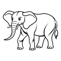 Elephant line art design vector