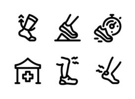 Compression Sock, Starting Block, Stopwatch Line Icons vector
