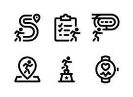 Destination, Schedule, Running Track Line Icons vector