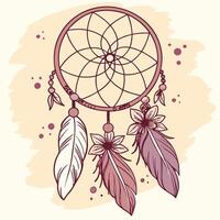 a dream catcher with feathers on it vector