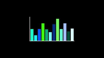 Animated bar graph fluctuating in suitable for showing business stable up down, animation infographic 4k video