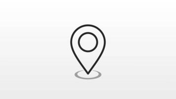 Map pin animation on white background, motion graphics video